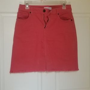 LOFT coral denim skirt size 2